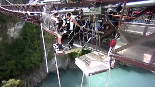 Valentines Day Tandem Bungy Jump at Kawarau Bridge in New Zealand [upl. by Solley]