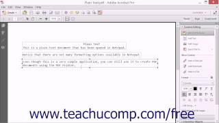 Editing Text  Adobe Acrobat XI Training Tutorial Course [upl. by Adnama]