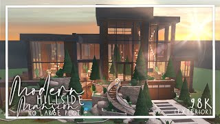 Modern Hillside Mansion No Large Plot 98k part 1 exterior Bloxburg Speedbuild [upl. by Anialem]