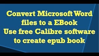 Convert Microsoft Word document to Ebook [upl. by Yelsehc]