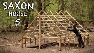 Building a Saxon House Grubenhaus with Hand Tools Bushcraft Project PART 5 [upl. by Mame]