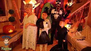 Deion Trick or Treats in his house with Granny and Piggy  Deion’s Playtime Skit [upl. by Alley]