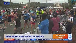 Runners take to the streets in Rose Bowl HalfMarathon [upl. by Di]