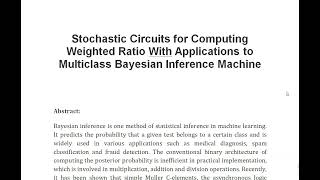 Stochastic Circuits for Computing Weighted Ratio With Applications to Multiclass Bayesian Inference [upl. by Esbensen]