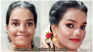 Maharashtrian Makeup Tutorial for Ganesh Chaturthi  Marathi Look Suman Gupta [upl. by Alair]