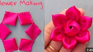 to make an adorable 🌹 fabric rose flower in just few minutes Div  flower 🌺 [upl. by Lorine]