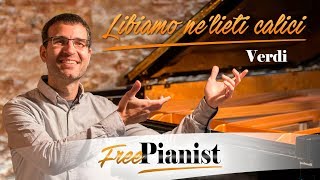 Libiamo nelieti calici Brindisi  KARAOKE  PIANO ACCOMPANIMENT  La Traviata  Verdi [upl. by Atteuqihc]