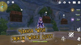 Yaksha Wish Minlin World Quest Puzzle  Genshin Impact [upl. by Anaitat]