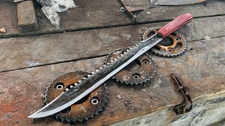 Forging a SWORD out of Rusted Iron SPROCKET [upl. by Nrek]