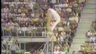 Olga Korbut Uneven Bars with Korbut Flip slow motion replay 1972 Olympics [upl. by Malloy]