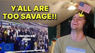 American reacts to Europes FUNNIEST Football Chants [upl. by Alhak351]