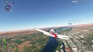 FlightSim Beachcraft Bonanza Upington Intl Airport to Kakamas Airfield Following the Oranje River [upl. by Cheyne]