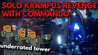 SOLO KRAMPUS RERVENGE EVENT WITH COMMANDO  ROBLOX Tower Defense Simulator [upl. by Jit]