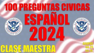 Preguntas de ciudadania americana en español 100 preguntas civicas para entrevista ciudadania 2024 [upl. by Vivien]