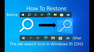 How to restore the Old search icon in windows 10 [upl. by Ynaiffit]