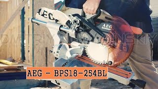 Аккумуляторная торцовочная пила AEG BPS18254BL Презентация [upl. by Warrick]