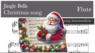 Jingle Bells  Christmas song  flute sheet music  easy intermediate [upl. by Maya]