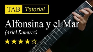 Alfonsina y el Mar  Fingerstyle Lesson  TAB [upl. by Ladd368]