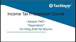 Filing Dependents  TaxSlayer Pro Income Tax Preparation Course Module 2 Part 1 [upl. by Ainollopa]