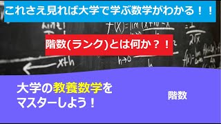 これさえ見れば大学で学ぶ数学がわかる！！「階数」 [upl. by Aba479]