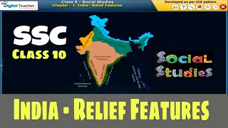 India  Relief Features Class 10 Social  Digital Teacher [upl. by Sirrap]