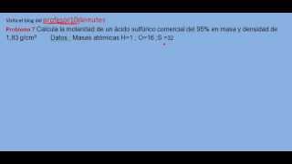 Ejercicios y problemas resueltos de disoluciones 7 [upl. by Rowena]