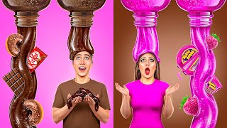 Bubble Gum vs Chocolate Food Challenge  Funny Food Hacks by Multi DO Challenge [upl. by Aldarcy996]