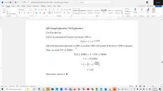 Actuarial SOA Exam P Sample Question 350 Solution Exponential Loss Cap on Maximum Payment [upl. by Sheree]