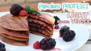 PANCAKE PROTEICI light 0 grassi RICETTA FACILE e VELOCE pre post workout 🥞 COLAZIONE e MERENDA FIT [upl. by Hplar2]