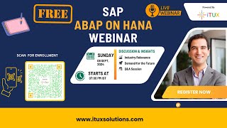 SAP ABAP On HANA Webinar Powered By iTUX itux sap abap hana webinar online [upl. by Ahselrak208]