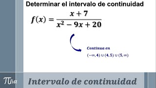 Intervalo de continuidad ejemplo 4 [upl. by Nnelg]