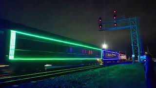 CPKC 2024 holiday train passing Milan Michigan Happy holidays [upl. by Anceline628]