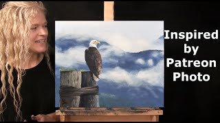 Learn How to Draw and Paint quotBEAUTIFUL BALD EAGLEquot with Acrylics Art TutorialPaint and Sip at Home [upl. by Dean29]