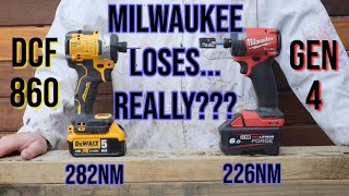 NEW DeWalt DCF860 DESTROYS Milwaukee Gen 4 Or Does it [upl. by Nwahsit]