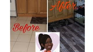 DIY Kitchen Floor revamp with Contact Paper [upl. by Anisah]