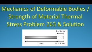 Mechanics of Deformable Bodies  Strength of Material Thermal Stress Problem 263 amp Solution [upl. by Chas]