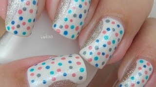 Nail Art  Peep Through Glitter  Decoracion de uñas [upl. by Ring580]