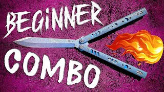 Beginner Balisong Combo 1 RolloverFanning [upl. by Ased635]