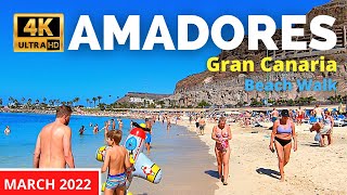 Gran Canaria Amadores Beach Walk Spain 4K  March 2 2022 Canary Islands [upl. by Shannah]