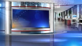 free virtual set vizrt news studio blue HD [upl. by Caton]