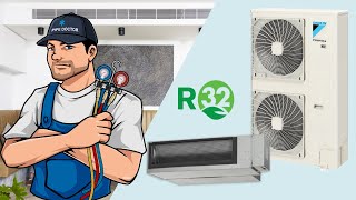 Ductless Mini Split Installation Using R32 Refrigerant Daikin Atmosphera 12k BTU Heat Pump [upl. by Suryc]