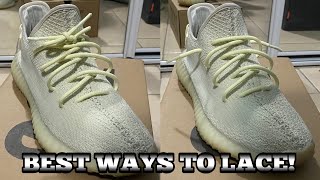 3 BEST WAYS TO LACE YOUR YEEZY 350 V2s  ON FEET [upl. by Marashio780]