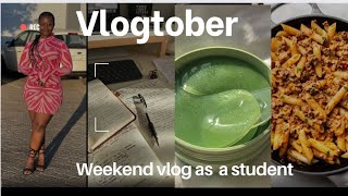 vlogtober E2  unfiltered uni days dinner date studying  cook with me [upl. by Rosmunda360]