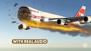 Boeing 747 Breaks Up Immediately After Takeoff Over New York With Real Audio [upl. by Aldin]