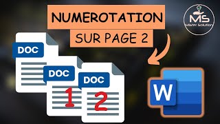 Numérotation à partir de la deuxième page sur Word [upl. by Ayouqat]