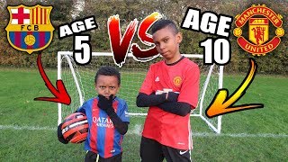 5 YEAR OLD vs 10 YEAR OLD Penalty Shootout Challenge [upl. by Darmit613]