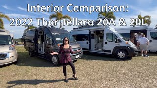 Interior Comparison 2022 Thor Tellaro Model 20A PopTop and 20L [upl. by Ribaj]