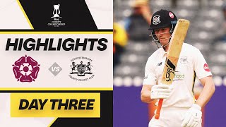 HIGHLIGHTS  Northants v Gloucestershire  Day Three  Bancroft century puts Glos in control [upl. by Huoh]