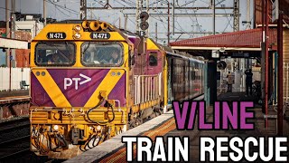 Train Rescue  Vline N Class Retrieve a Metro Train on the Frankston Line  2024 [upl. by Valaree]