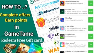 How to Use GameTame and Complete Quiz Earn point amp Get Free Gift card Pubg UC Redeem Code [upl. by Adnauq]